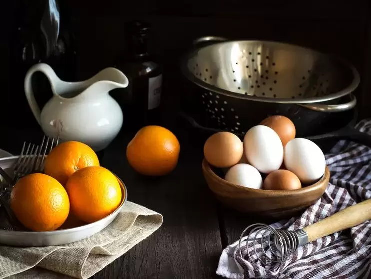 yumurta diyeti için yumurta ve portakal